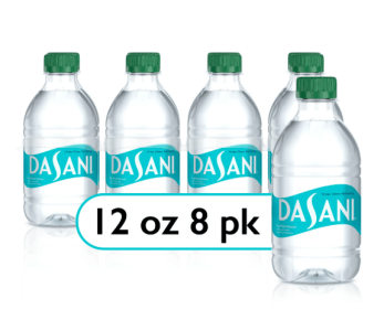 Dasani Purified Water Bottles, 12 fl oz, 8 Pack