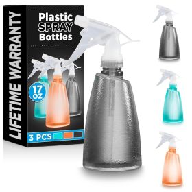 3Pcs Plastic Spray Bottle for Hair Spray 17 Oz Cleaning Spray Bottle for Plants Indoor Plant Sprayer Bottles Cat Spray Bottle Sprayer for Cleanin