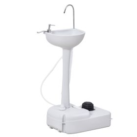 kleankin Portable Camping Sink, Handwashing Station Basin with 4.5 Gallon Tank, Rolling Wheels & Soap Dispenser for RV, Outdoor Events, Gathering
