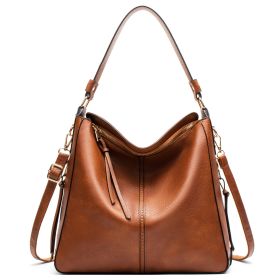 Hobo Bags Women High Capacity Handbags Fahsion Commuting Crossbody Shoulder Bag Shopping Totes (Color: Brown)