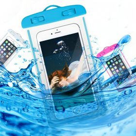 1pcs Luminous PVC Cell Phone Waterproof Bag Transparent Fluorescent Diving Waterproof Case (Color: Black)