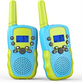 2pcs/pack Kids Walkie Talkie 22 Channel Bidirectional Wireless Radio Toy With Backlight LCD Flashlight For Outdoor; Camping; 3km Range Hiking (Color: green)