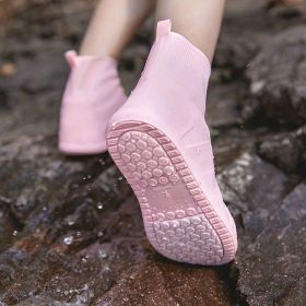 Waterproof Silicone Rain Shoes - Non-Slip, Wear-Resistant, and Perfect for All Ages (Color: Pink, size: M)