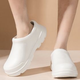 New comfortable couple water shoes Chef shoes Men's work shoes Fashion men's and women's shoes 35-45 double size (Color: White, size: 37-38)