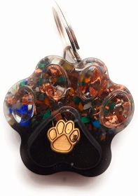 Calming Dog Charms EMF 5G Protection Paw Print over 25 pounds Chakra Crystals (style: Paw Print, Material: Orgone)