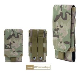 Vertical military fan leisure fashion cell phone waist pack outdoor tactical waterproof sports cell phone bag men's waist bag (Color: camouflage)