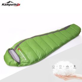 Kamperbox Ultra Light Down Sleeping Bag Winter Sleeping Bag Camping Lightweight (Color: green)