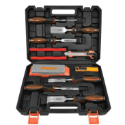 11 Piece Rubber Handle Woodworking Chisel Tool Set (Option: 11pcs)